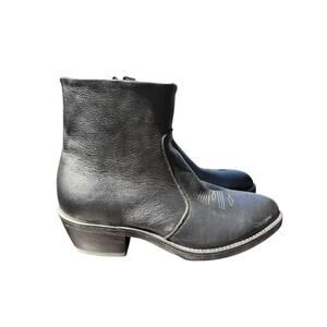 Durango Western Side Zip Dress Cowboy Boot Black Leather Men size 7.5 EE